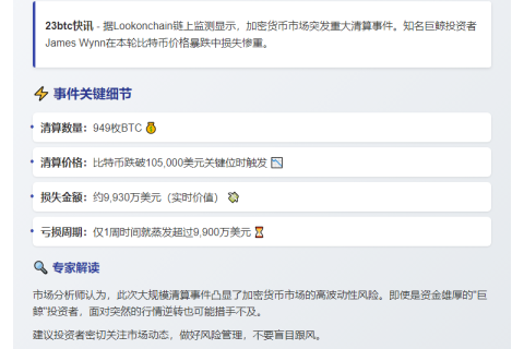 巨鲸遭清算，一周亏近1亿美元