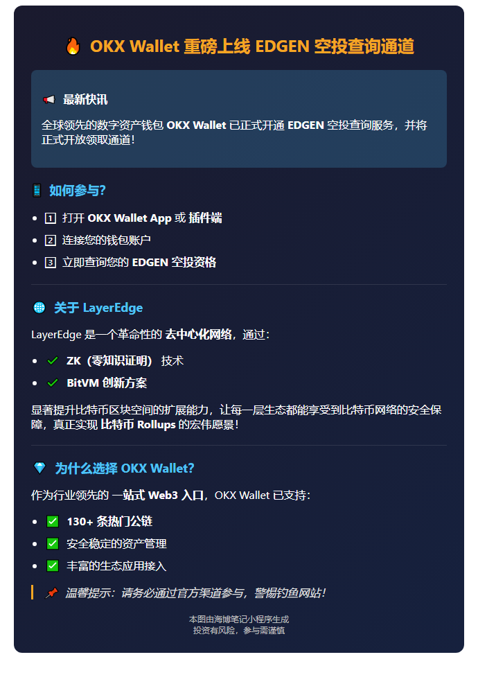 EDGEN 空投开放查询｜OKX Wallet