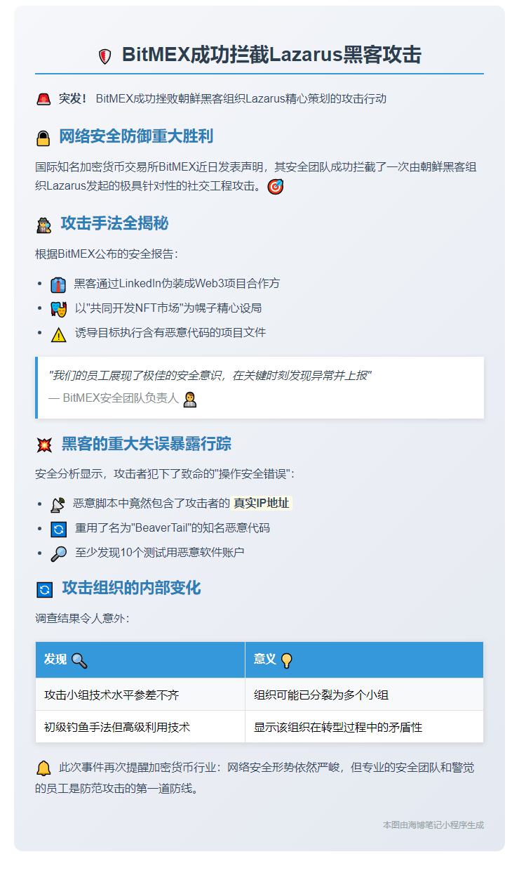 BitMEX成功拦截Lazarus黑客攻击