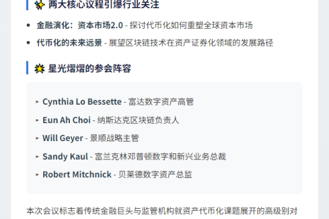 SEC将举行代币化会议，贝莱德等高管出席