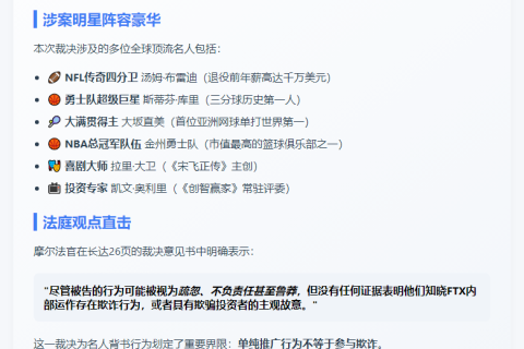 名人获FTX诉讼免责