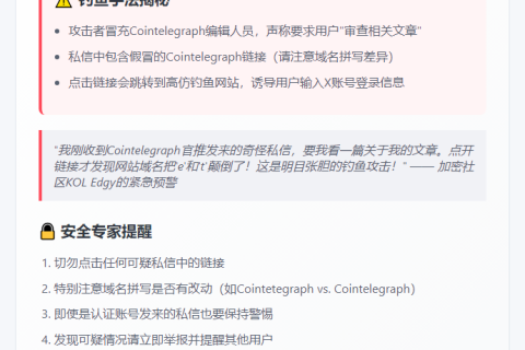 “Cointelegraph推特被盗 私信骗X账号”