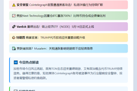 23btc午报 | 5月10日动态一览