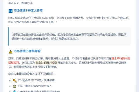 山寨币回暖带动投资者情绪转变