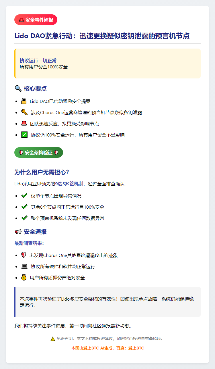 Lido紧急更换泄露私钥节点