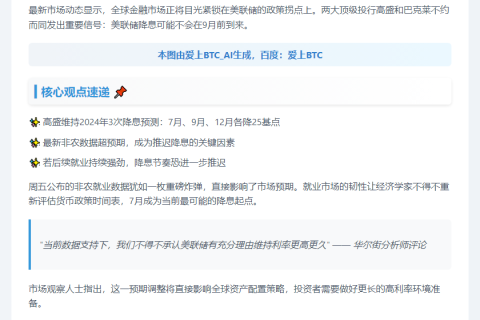 美联储7月降息预期升温