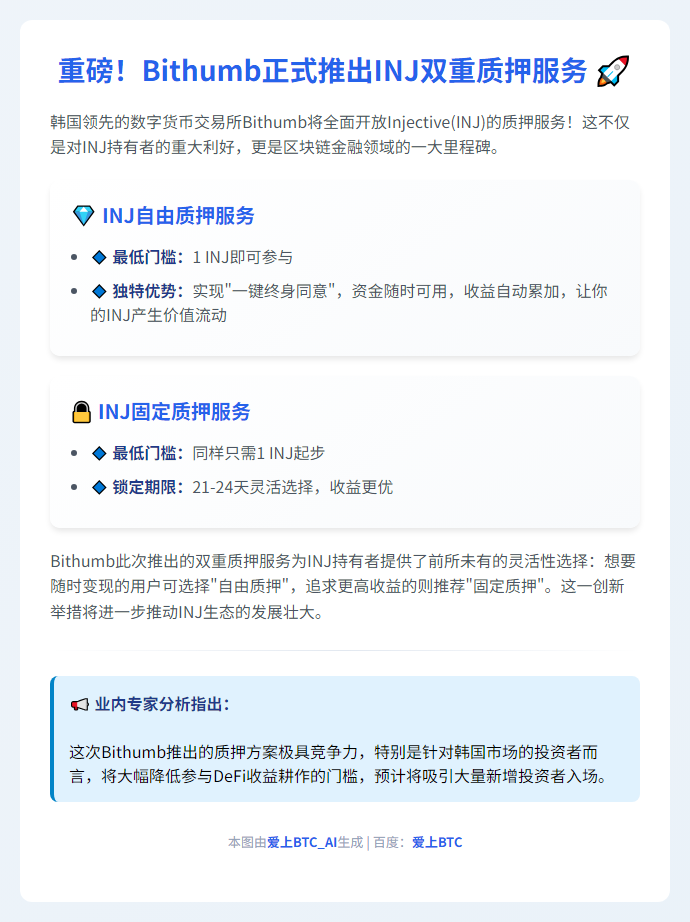 Bithumb开放INJ质押服务