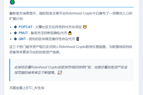 Robinhood欧盟上线POPCAT等新币