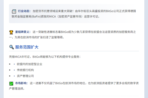 BitGo获德国MiCA牌照