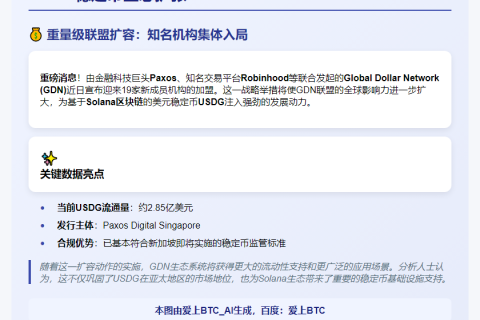 全球美元网络扩员19家推涨USDG稳定币