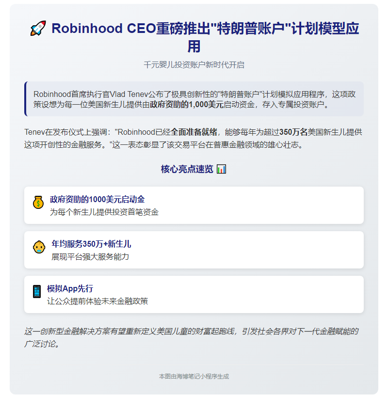 Robinhood CEO推特朗普账户模拟应用