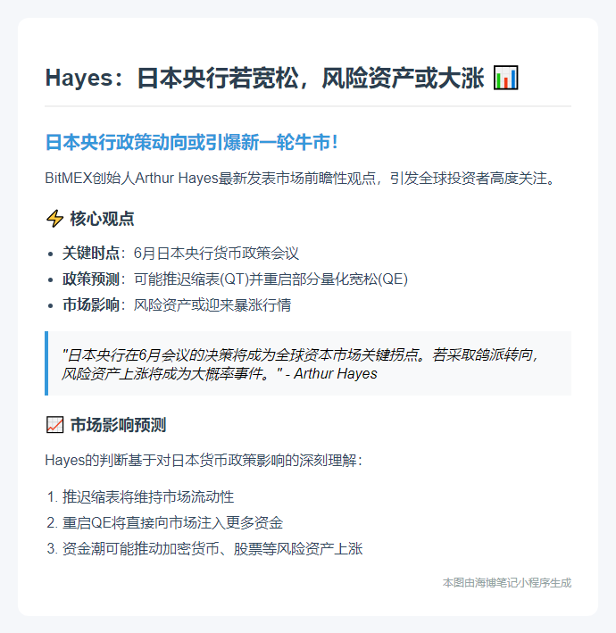Hayes：日本央行若宽松，风险资产或大涨