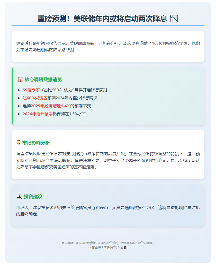 六成经济学家预计美联储今年至少降息两次