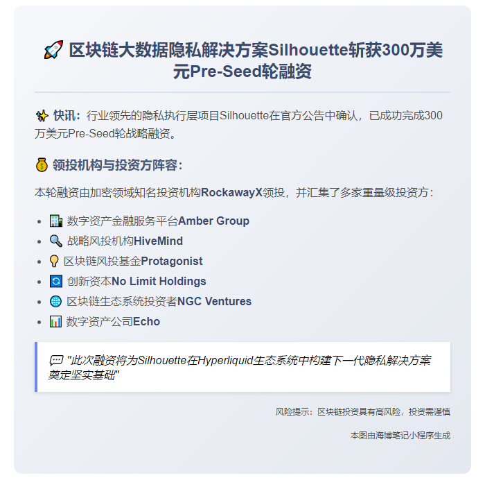 Silhouette获300万美元种子前融资