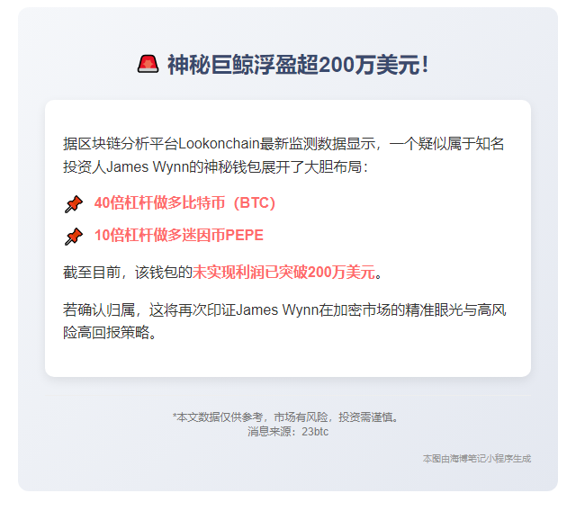 Wynn豪赌BTC和PEPE狂赚200万