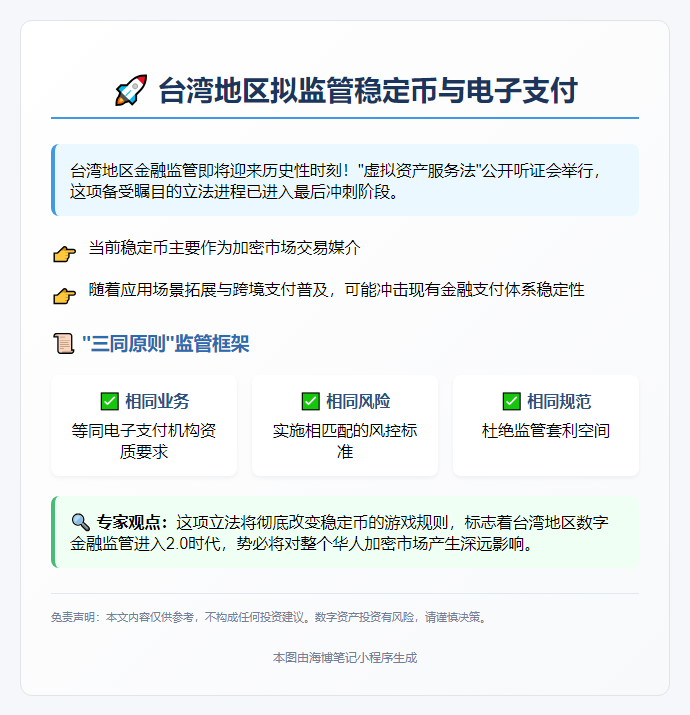 台湾拟监管稳定币与电子支付
