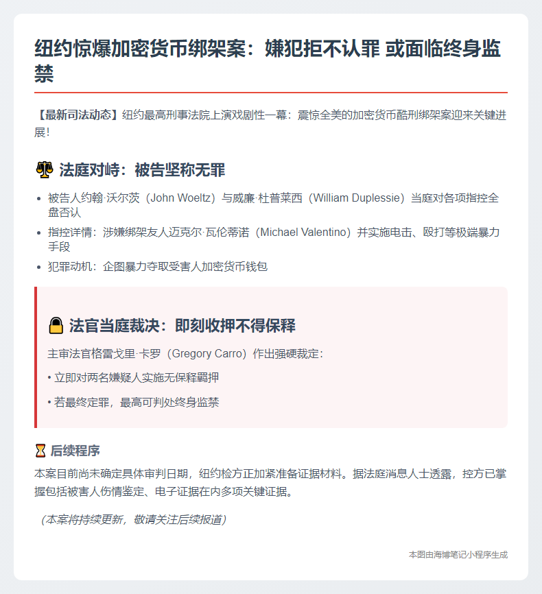 双被告拒认加密货币绑架酷刑罪