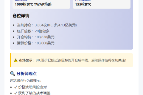 鲸鱼止损，155枚BTC减仓