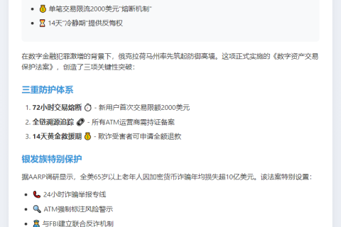 ### 俄州新法严管加密ATM防诈骗