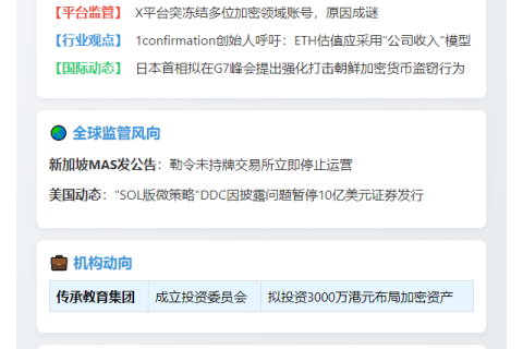 23btc午报 | 6月12日午间要闻一览