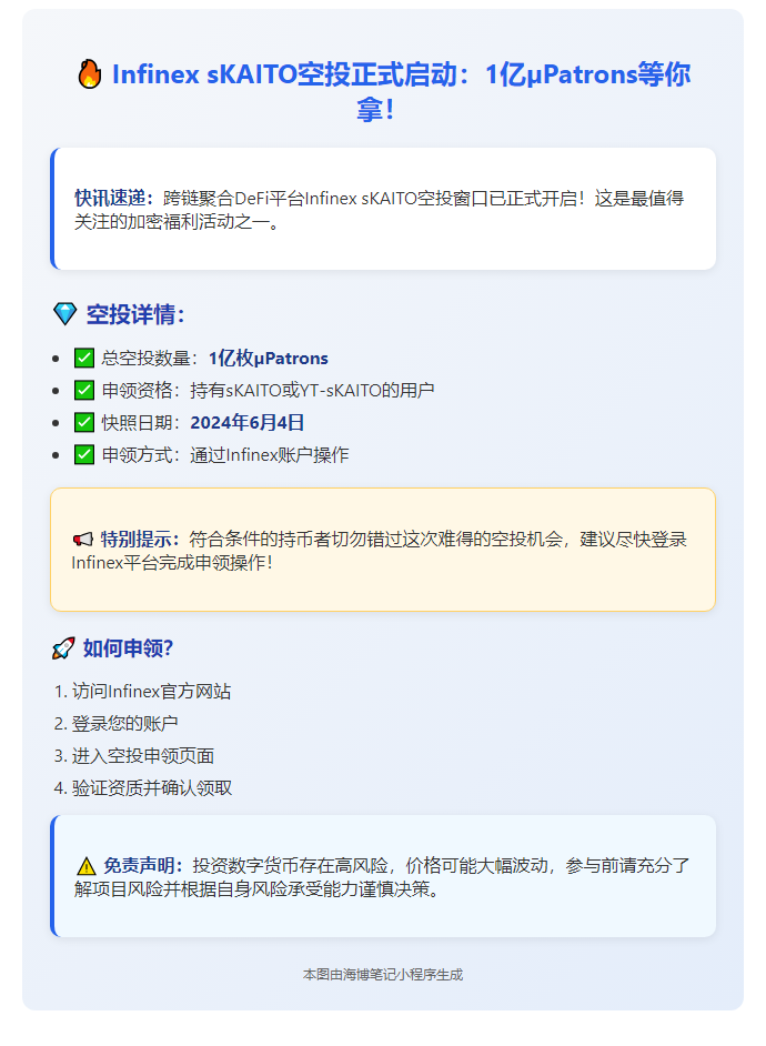 "Infinex空投开放申领"