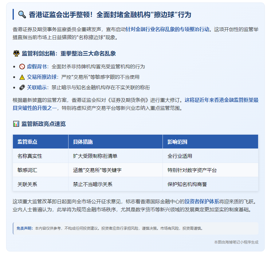 香港证监会拟严管误导性名称保投资者