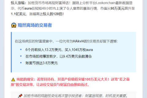“交易员错割Aura痛失百万”