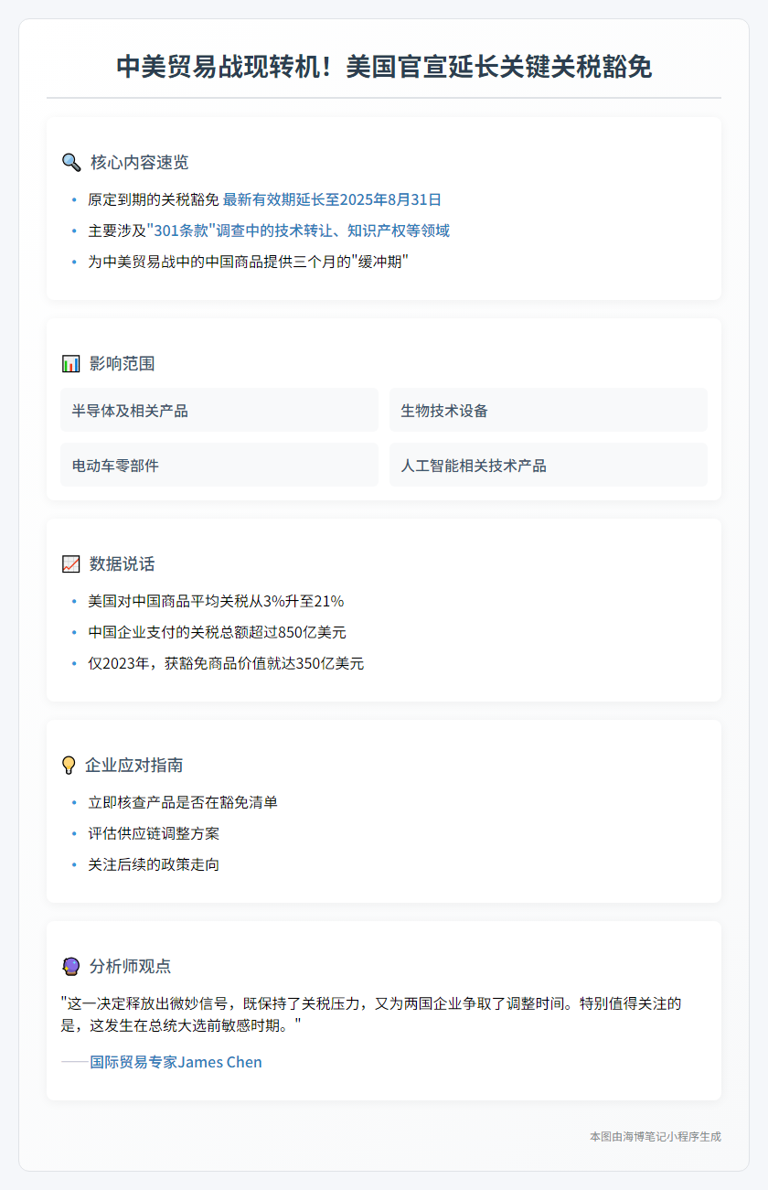 美延长对华部分关税豁免