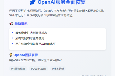 OpenAI服务全面恢复