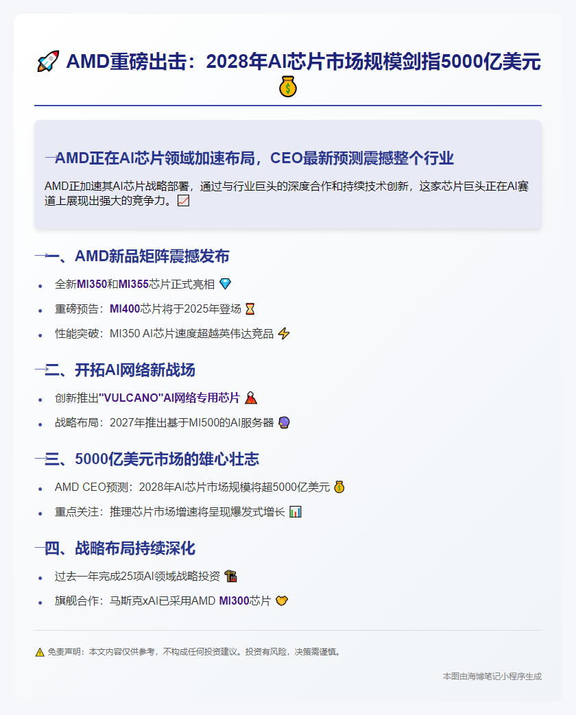 AMD CEO预测2028年AI芯片市场破5000亿