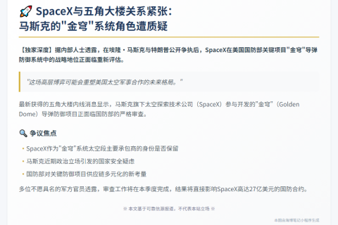 马斯克SpaceX涉导弹防御遭质疑