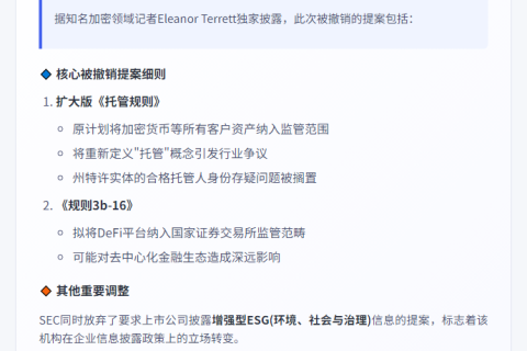 美SEC撤销Gensler时代多项监管提案