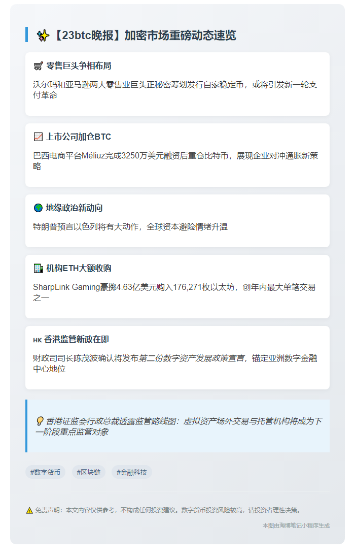 23btc晚报 | 6月13日重要动态速览