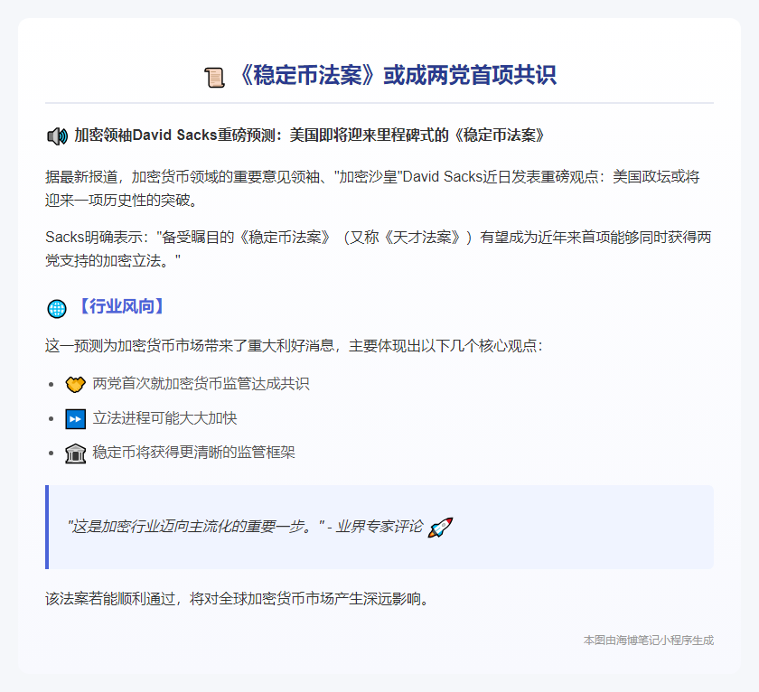 《稳定币法案》或成两党首项共识