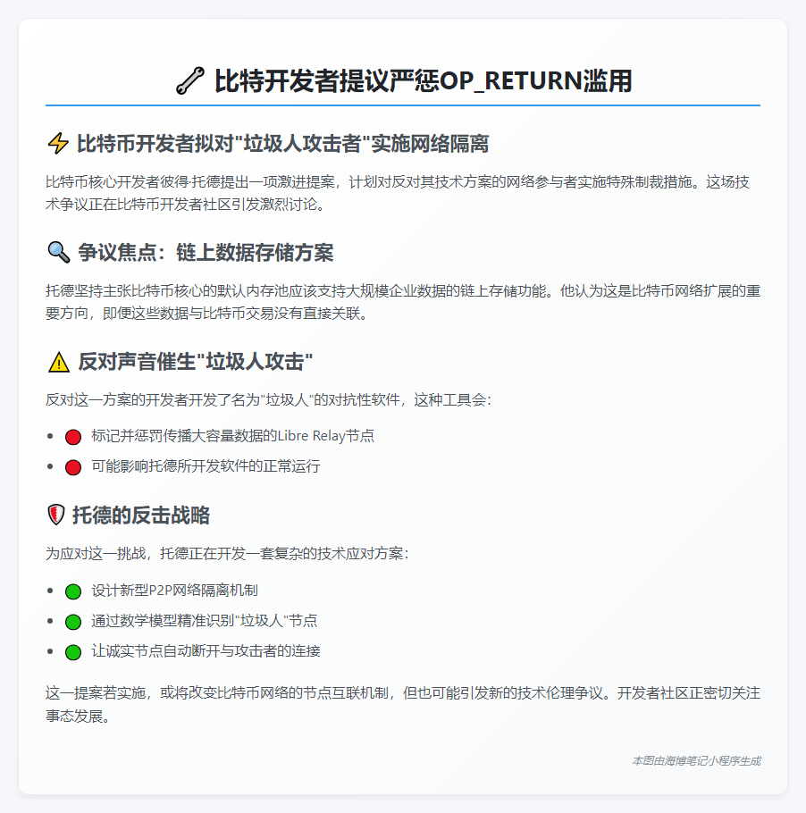 比特开发者提议严惩OP_RETURN滥用