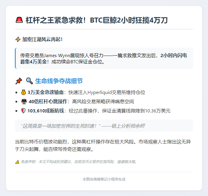 巨鲸收到4万美元捐赠，保证金补充降价