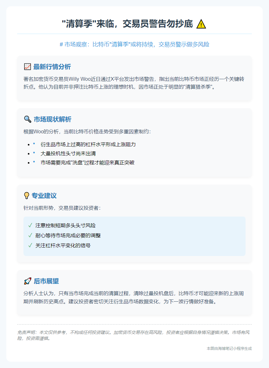 “清算季”来临，交易员警告勿抄底