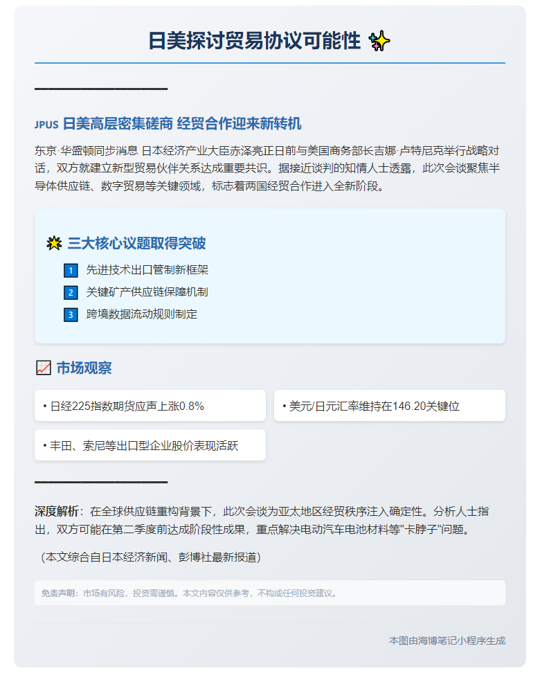 日美探讨贸易协议可能性