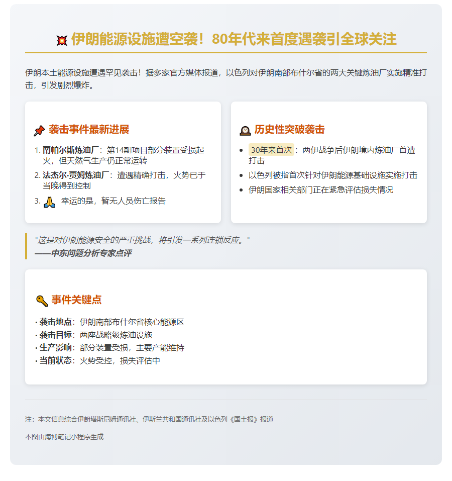 以军空袭伊朗能源设施