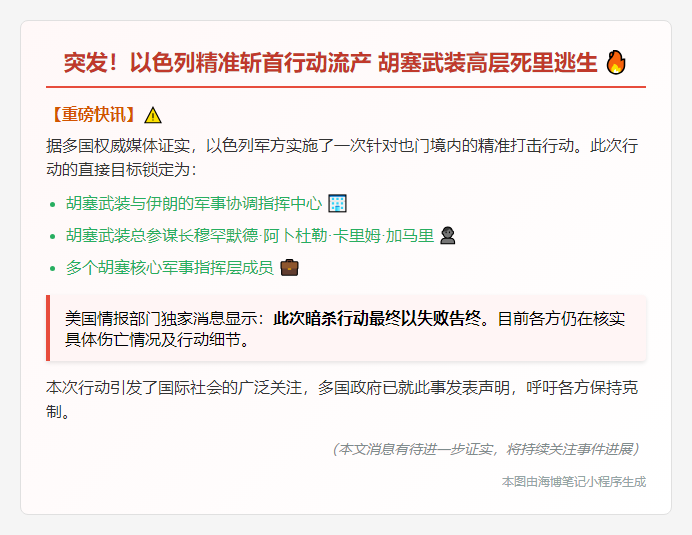 以刺杀胡塞高官未遂