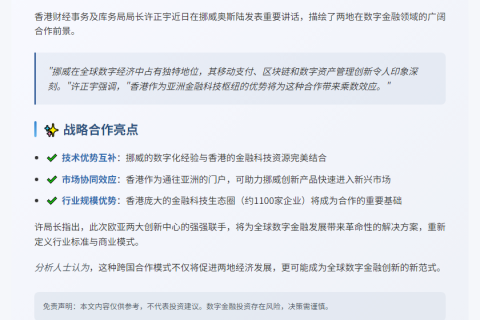 港挪合作重塑全球数字金融
