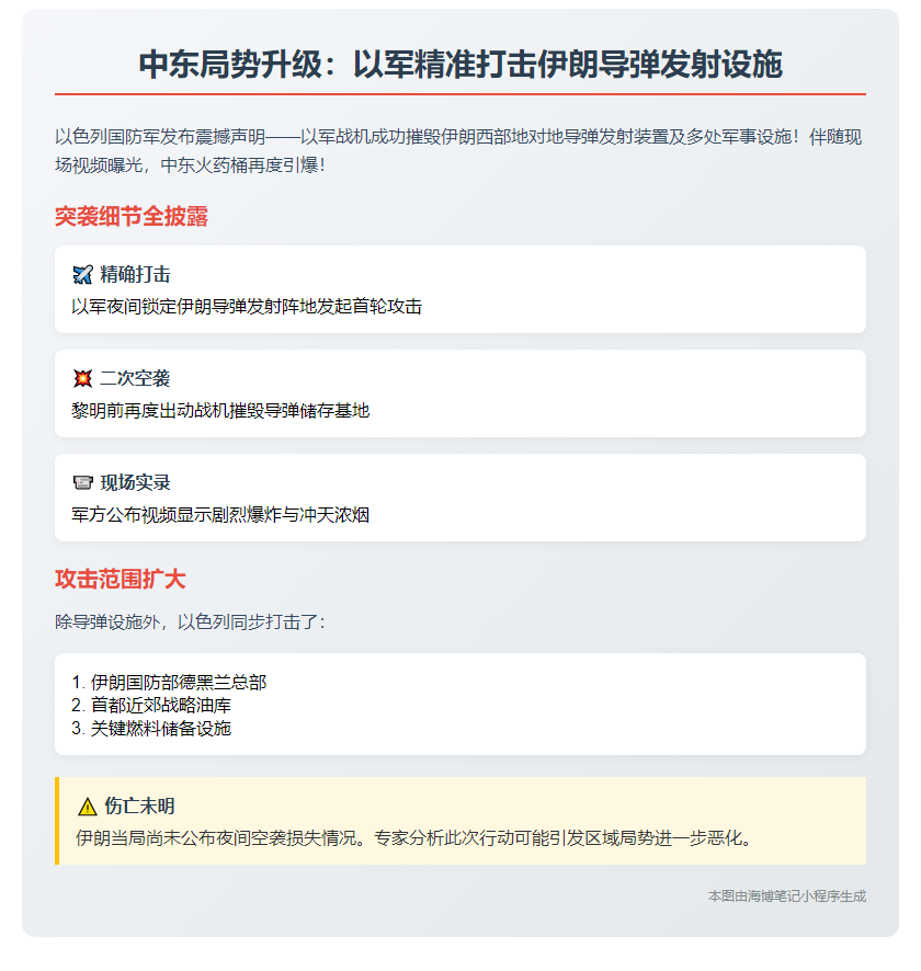 以军袭击伊朗导弹发射设施