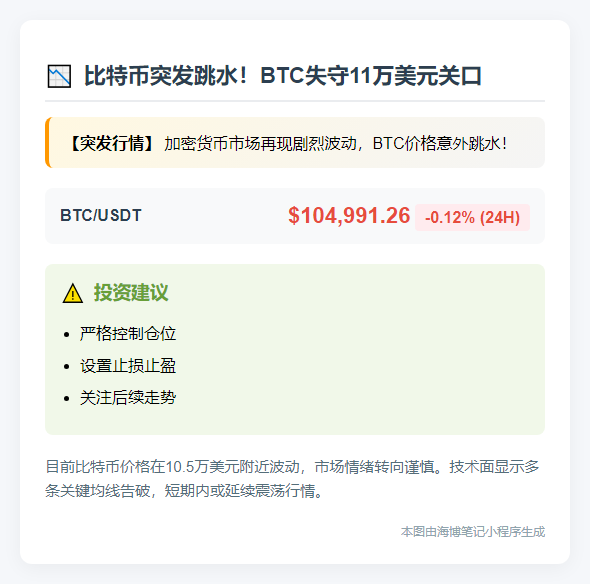 BTC失守1.05万美元