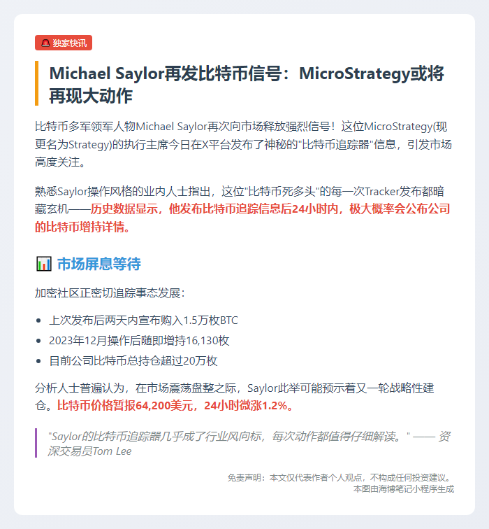 Michael Saylor再次发布比特币持仓数据