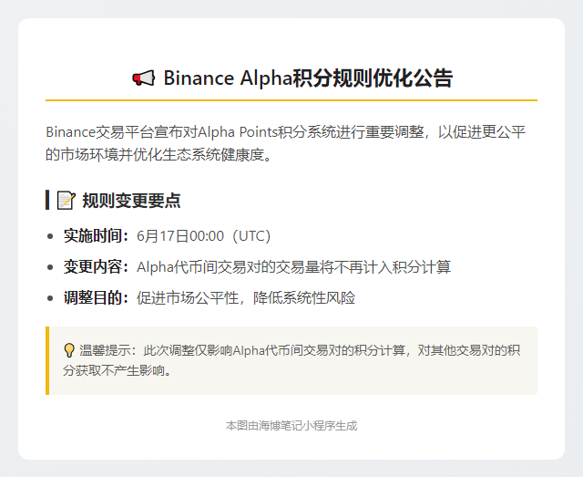 Binance新规：Alpha代币交易不积分