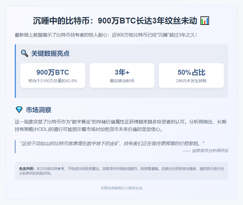 900万比特币三年未动