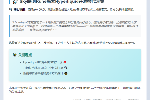 Sky联创拟开发Hyperliquid竞争产品