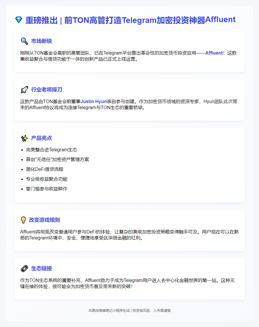 TON 前高管推出 Telegram 加密投资应用