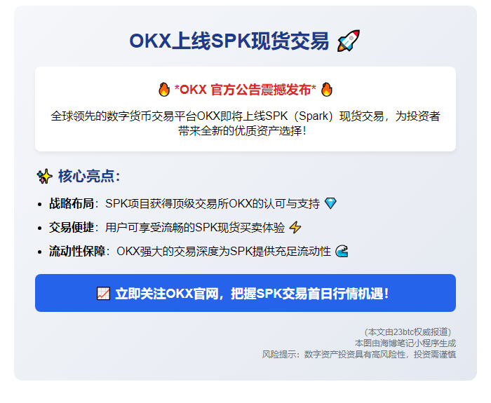 OKX上线SPK现货交易
