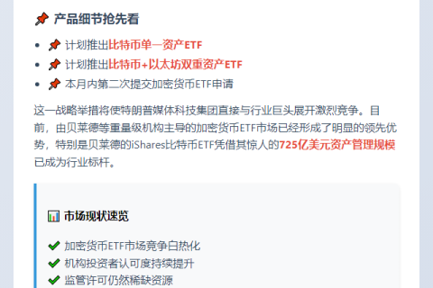 特朗普媒体科技集团ETF或与贝莱德巨头竞争